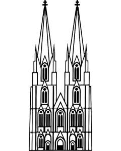 Holzstempel Kölner Dom Portal Kontur 14 x 32 mm