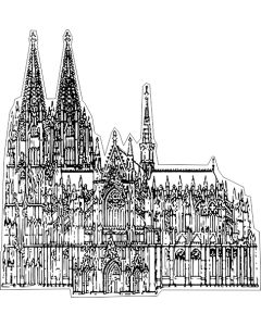 Holzstempel Kölner Dom 39 x 40 mm